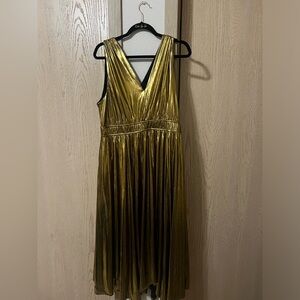 Torrid Metallic Gold Midi Dress